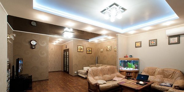 Вариант освещения натяжного потолка Вариант освещения натяжного потолка